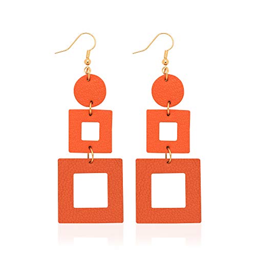 KINIVA Big Dangle Earrings for Women Trendy, Lightweight Boho Earrings Drop, Fashion Gifts for Christmas (38 Orange) - Image 1