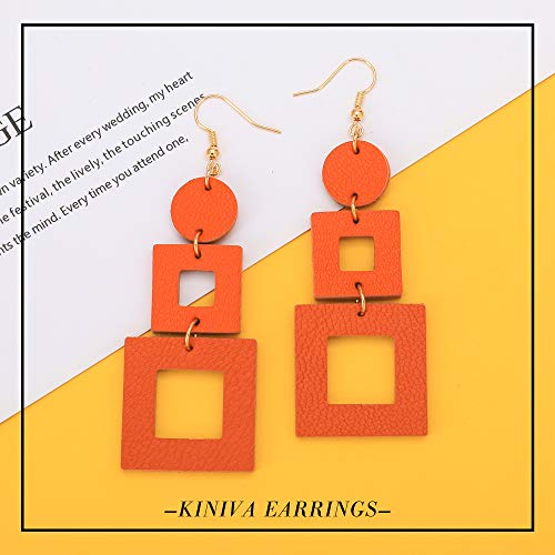 KINIVA Big Dangle Earrings for Women Trendy, Lightweight Boho Earrings Drop, Fashion Gifts for Christmas (38 Orange) - Image 4