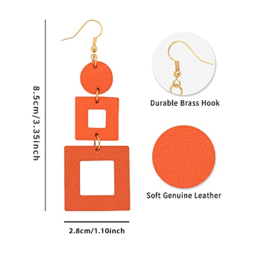 KINIVA Big Dangle Earrings for Women Trendy, Lightweight Boho Earrings Drop, Fashion Gifts for Christmas (38 Orange) - Image 5