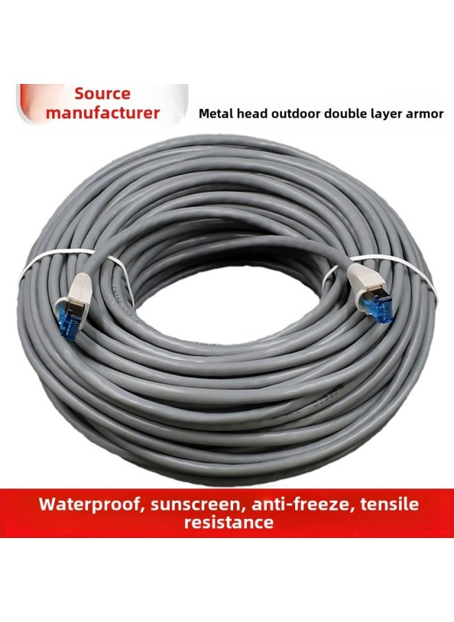 Generic Super Class 5 Outdoor Network Wire Monitoring Outdoor Waterproof Sun Twisted 8-Core Finished Computer Network Jumper 123500 M M-Color:Gray ]-Line Length:30 Meters  - Image 3