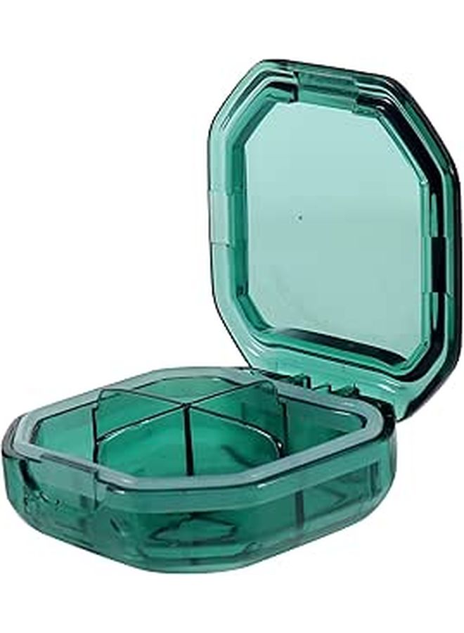 Portable 4 Compartment Pill Organizer Box With Lid For Travel And Daily Use - Image 1