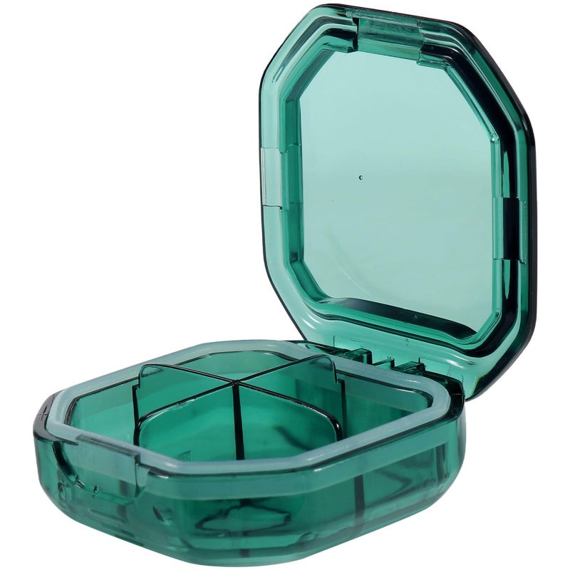 Portable 4 Compartment Pill Organizer Box With Lid For Travel And Daily Use - Image 2