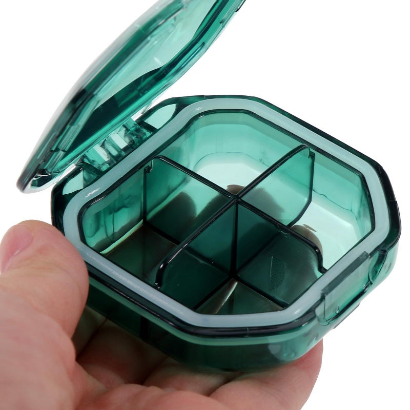 Portable 4 Compartment Pill Organizer Box With Lid For Travel And Daily Use - Image 5