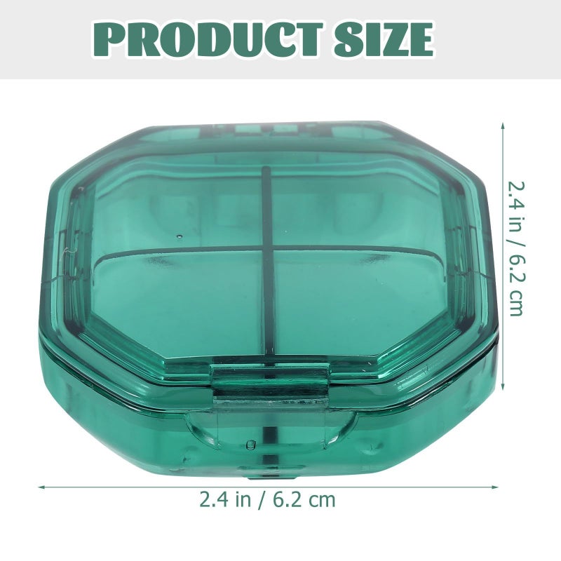 Portable 4 Compartment Pill Organizer Box With Lid For Travel And Daily Use - Image 3