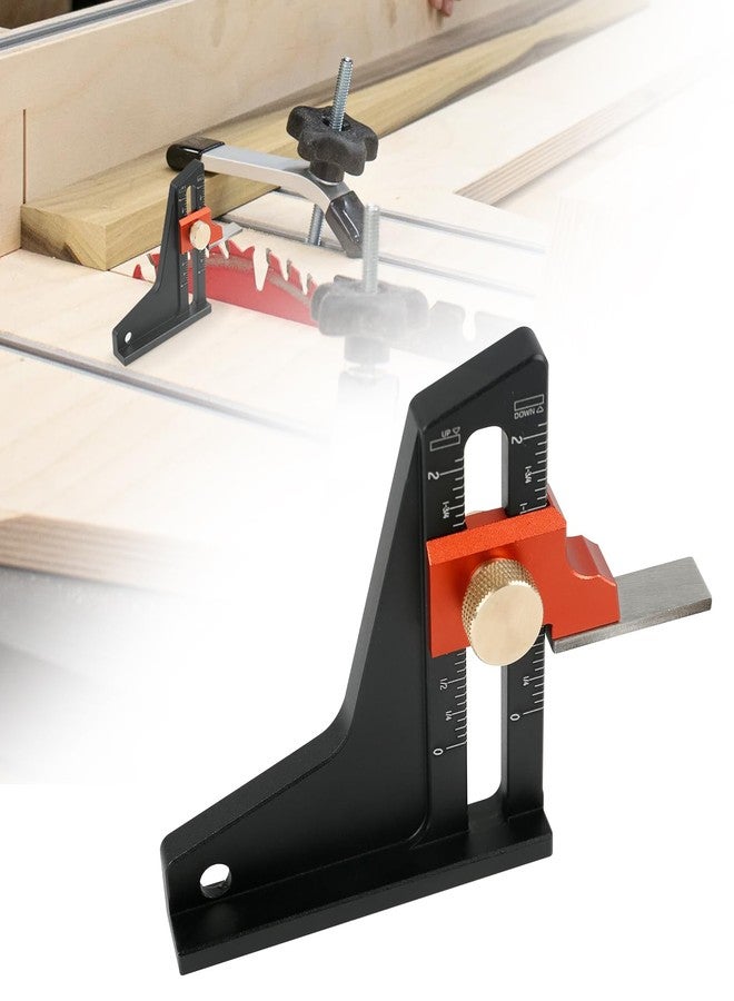 SYWAN Table Saw Height Gauge, Woodworking Height Gauge in Inches Depth Gauge Woodworking Router Height Adjuster Table Saw Accessories for Wood Working, Aluminum Alloy - Image 1