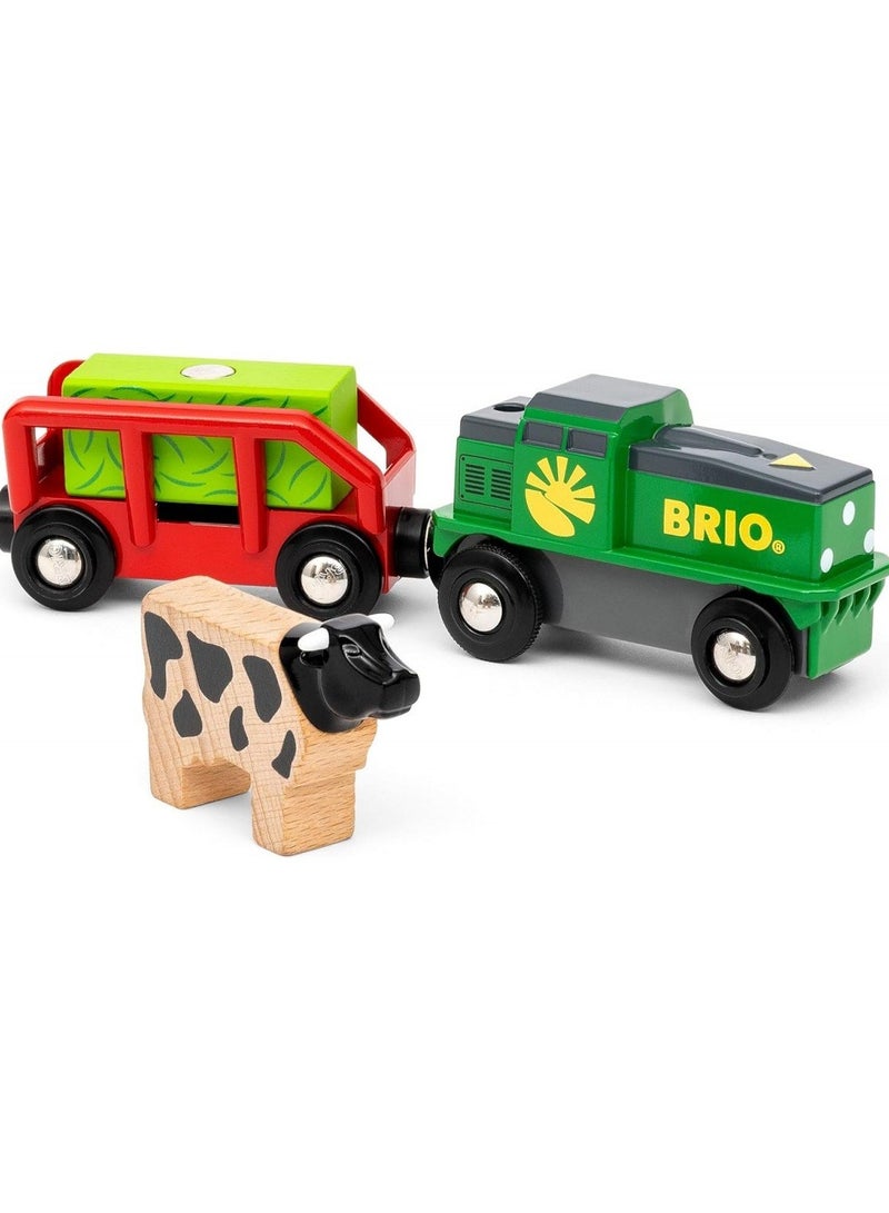 BRIO 36018 Farm Train with Magnetic Wagon and Wooden Cow – Children from 3 Years, Toy from 3 Years | 36018-B - Image 2