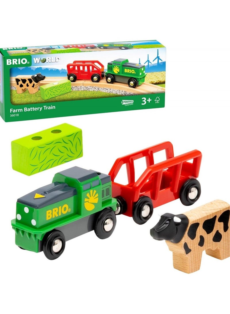BRIO 36018 Farm Train with Magnetic Wagon and Wooden Cow – Children from 3 Years, Toy from 3 Years | 36018-B - Image 3