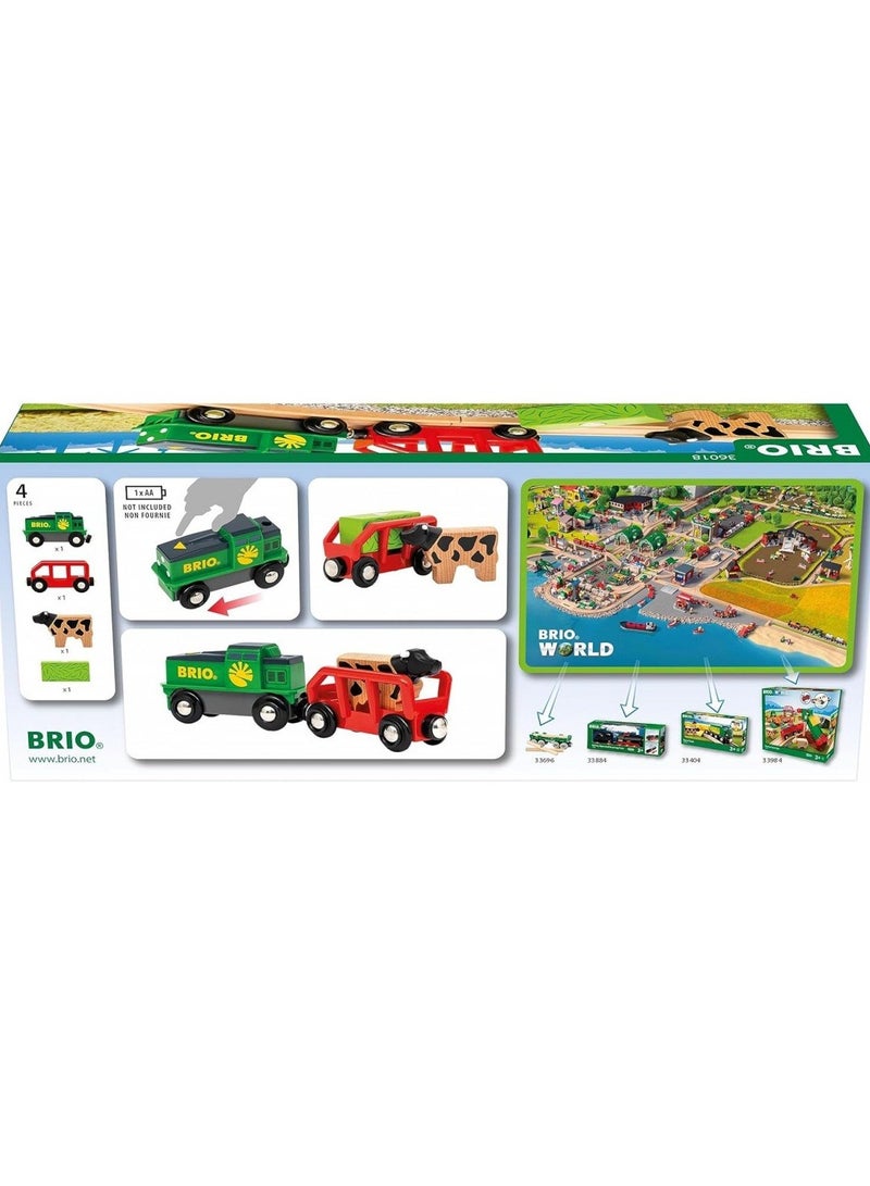 BRIO 36018 Farm Train with Magnetic Wagon and Wooden Cow – Children from 3 Years, Toy from 3 Years | 36018-B - Image 4