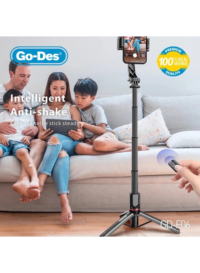 GO-DES Multi-function Selfie Stick Gimbal Stabilizer Desktop Tr with Telescoping Rod with -shaking Support Weless Control Phone Clip & Remote Control - Image 4