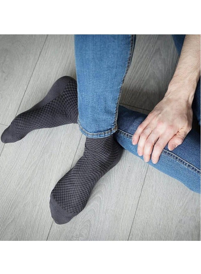 PLUSOX Bamboo Socks (5-Pack), Comfortable, Soft and Breathable Men's and Women's Dress Socks, Bamboo Sweat-Absorbent and Deodorant Four Seasons Comfortable Casual Men's Leather Shoes and Socks - Image 4