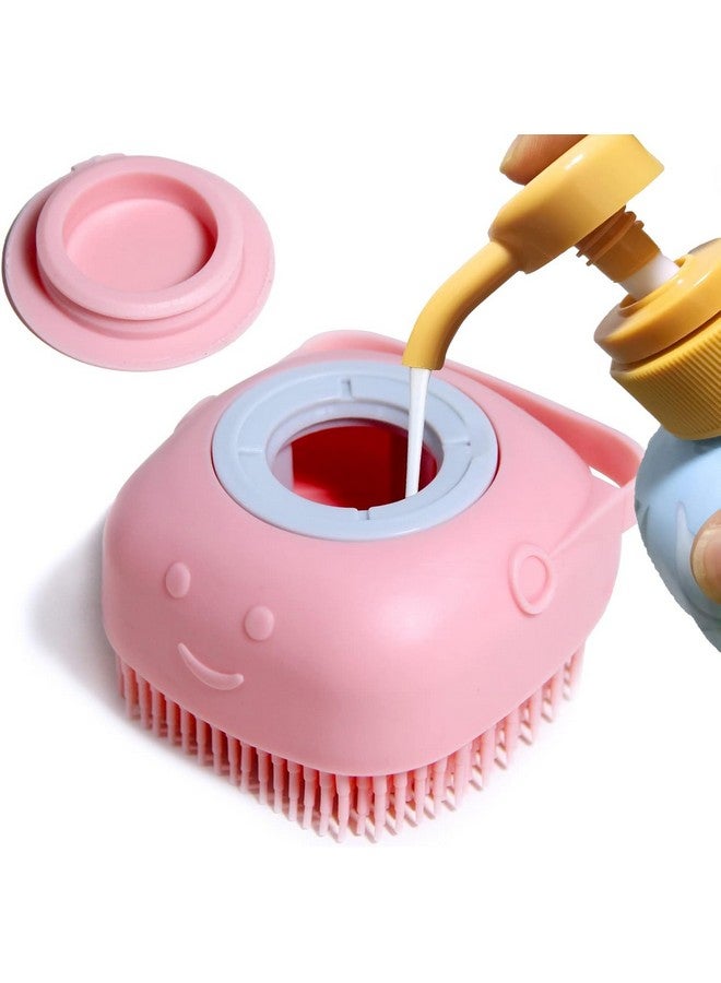 ORJILO Body Scrubber with Soap Dispenser Brush, Silicone Exfoliating Brushes, Soft Body Exfoliator, Bath Loofah for Babies, Kids, Women, Men and Pets (Multicolor) - Pack of 1 - Image 1