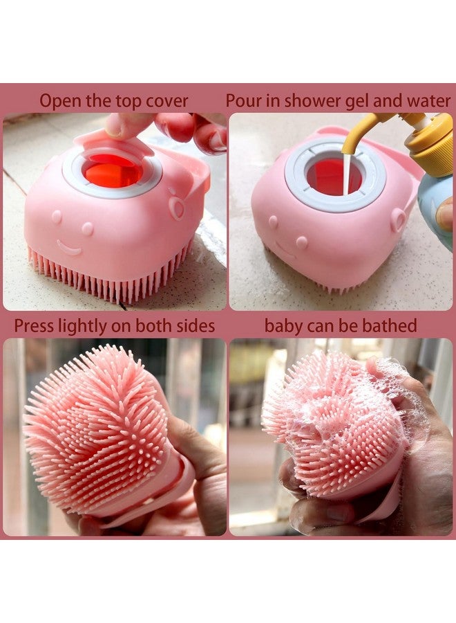 ORJILO Body Scrubber with Soap Dispenser Brush, Silicone Exfoliating Brushes, Soft Body Exfoliator, Bath Loofah for Babies, Kids, Women, Men and Pets (Multicolor) - Pack of 1 - Image 3