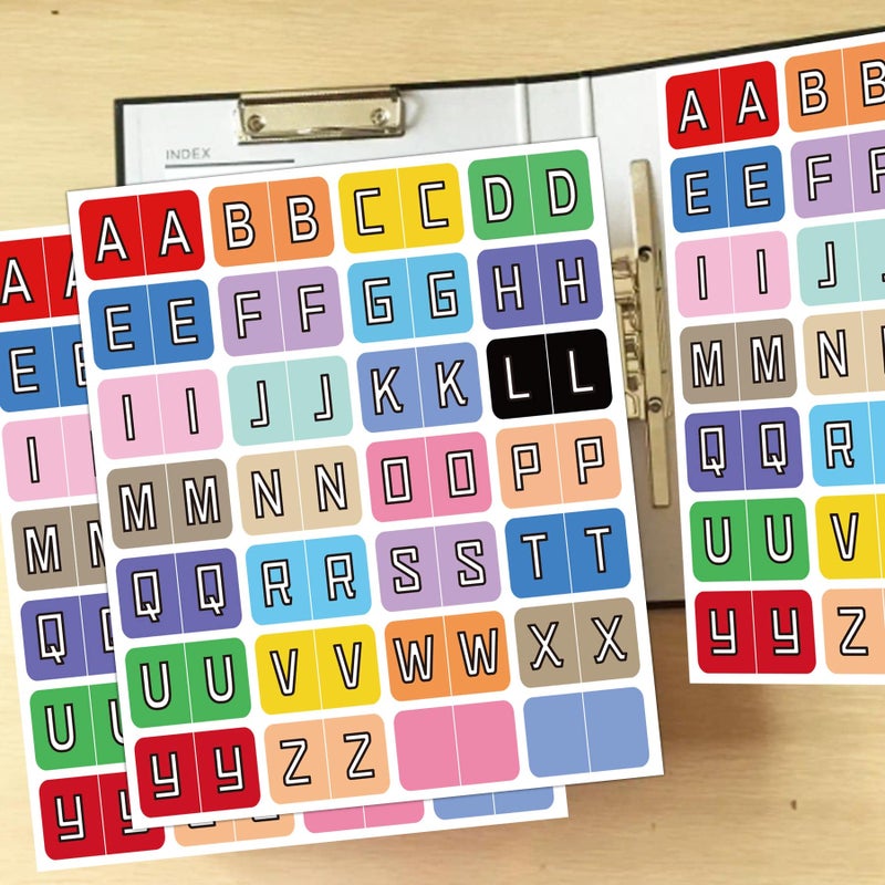 Well Tile Alphabet A to Z 26 Letters Index File Folder Labels Multicolor Alphabet Tabs - Color Coded A to Z Tab Dividers Stickers Alphabet Letters Teacher Supplies Stickers for Classroom Book Organizing 560 Pcs - Image 3