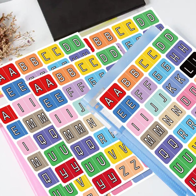 Well Tile Alphabet A to Z 26 Letters Index File Folder Labels Multicolor Alphabet Tabs - Color Coded A to Z Tab Dividers Stickers Alphabet Letters Teacher Supplies Stickers for Classroom Book Organizing 560 Pcs - Image 4