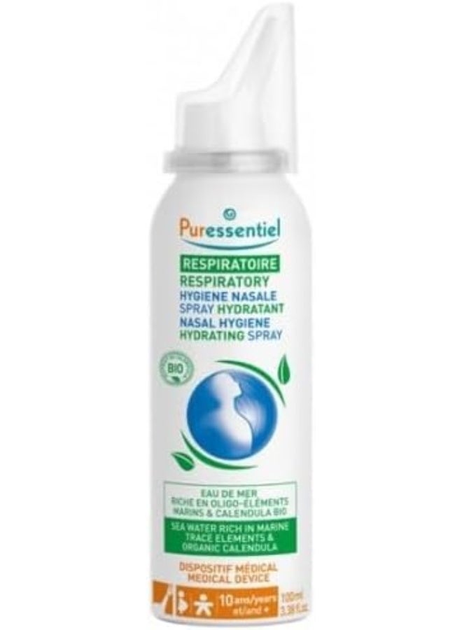 Puressentiel Bio Respiratory Nasal Hygiene Hydrating Spray 100ml | Sea Water with Marine Trace Elements & Organic Calendula | Cleanses Hydrates & Clears Nasal Passages, 3.38 fl oz - Image 4