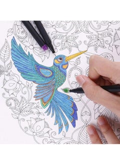 Merrystick 4 Art Colouring Book Multicolour and 12 High Quality Colored Pencils,Secret Garden Adult Decompression Coloring Book Stress Relief Hand-Painted Picture Painting Picture Book 25x25cm  - Image 2