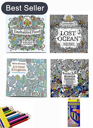 4 Art Colouring Book Multicolour and 12 High Quality Colored Pencils,Secret Garden Adult Decompression Coloring Book Stress Relief Hand-Painted Picture Painting Picture Book 25x25cm - pzsku/Z661DCFFA994FE0310843Z/45/_/1732244602/514e1315-b8e2-4081-a535-3b7d75cf4802