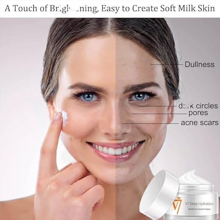 Rednow Moisturizing Cream,V7 Deep Hydration Waterlight Makeup Creams, V7 Korea Cream Face Moisturizer for All Skin Type,Natural Cream Young Skin Water(1 PC) - Image 3
