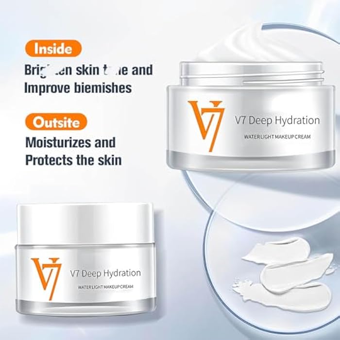 Rednow Moisturizing Cream,V7 Deep Hydration Waterlight Makeup Creams, V7 Korea Cream Face Moisturizer for All Skin Type,Natural Cream Young Skin Water(1 PC) - Image 5