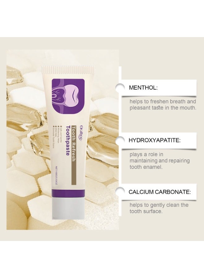 ORALHOE Brightening & Whitening Toothpaste 100g | Gentle Stain Removal, Root Cleaning, Long-Lasting Freshness - Image 4