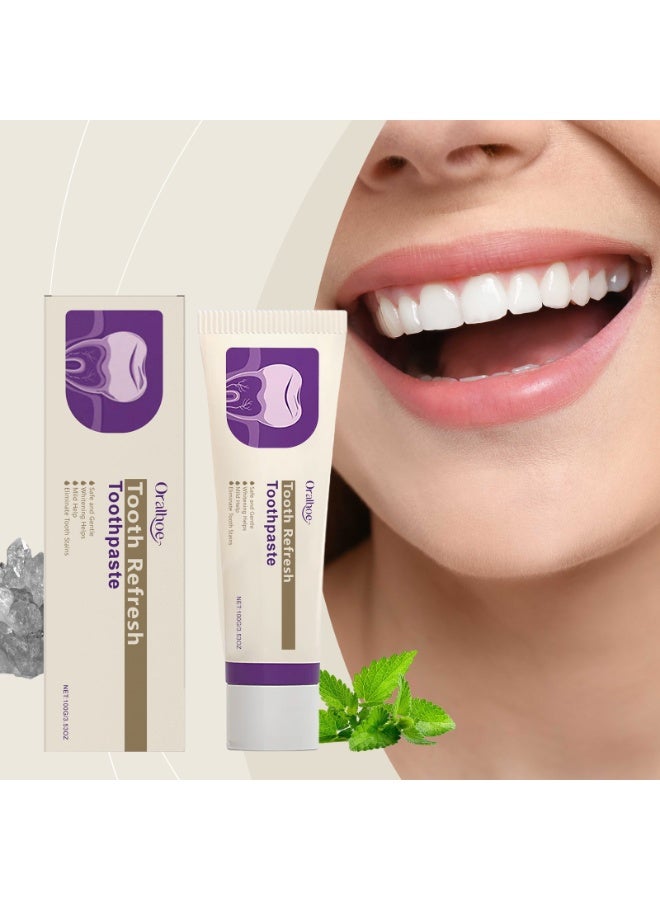 ORALHOE Brightening & Whitening Toothpaste 100g | Gentle Stain Removal, Root Cleaning, Long-Lasting Freshness - Image 1