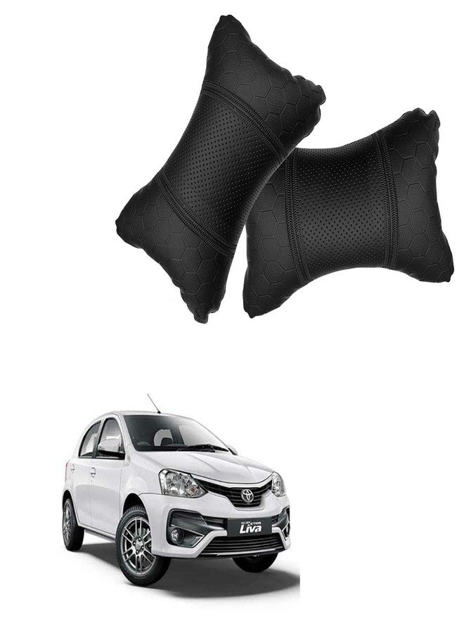 Adroitz Black Universal Neck Rest Pillow Faux Leather Material in Football Design for All Cars_1640 - Image 1