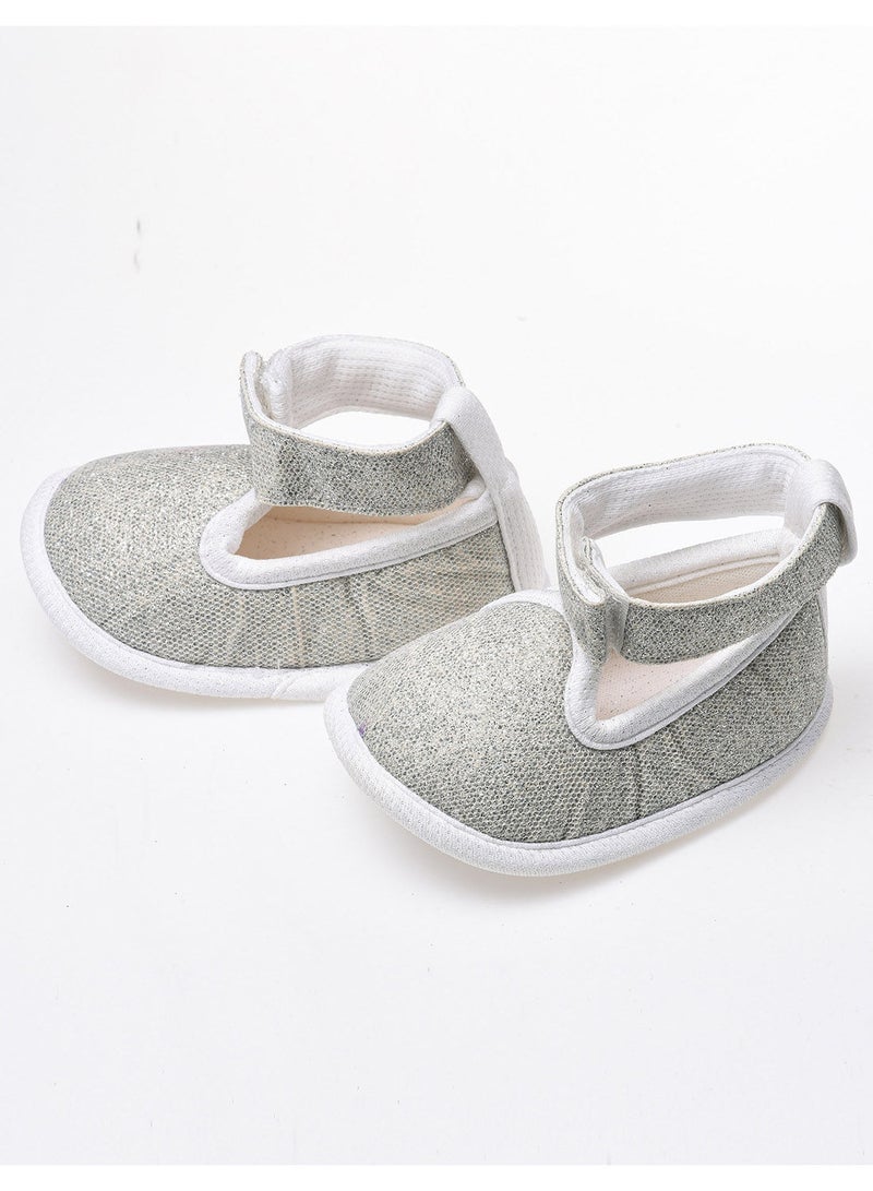 Tiny Hug Glitter ankle straps unisex infant baby booties - Image 1