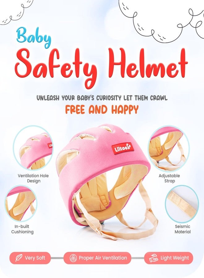 Liltoes Baby Safety Products Combo | LILTOES Baby Head Protector + Edge Guard + Cabinet Lock for Safety of Kids 6M to 3 Years | Baby Safety Helmet with Corner Guard Protection (Pink+Corner+Cabinet) - Image 4