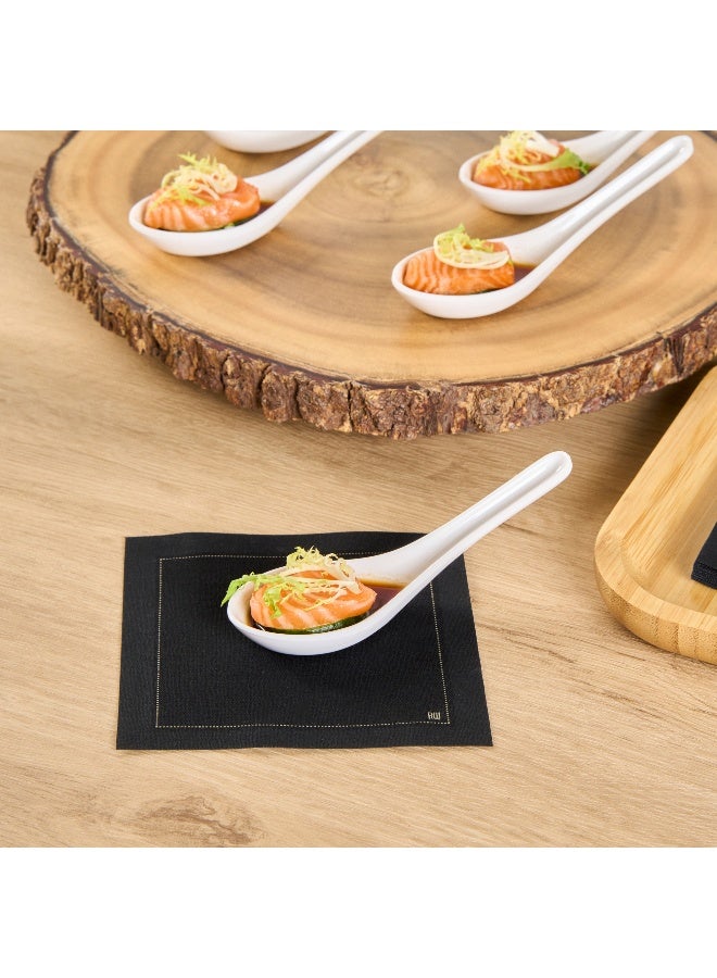 Restaurantware Voga 4.8 x 1.5 x 1.5 Inch Asian Soup Spoons, 10 Premium Wonton Soup Spoons - Sturdy, Pair With Ramen, Rice, Or Dumplings, White Melamine Pho Spoons, For Homes Or Restaurants  - Image 3
