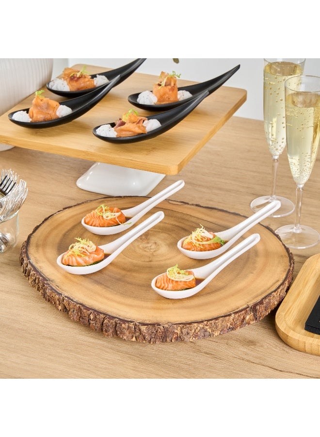 Restaurantware Voga 4.8 x 1.5 x 1.5 Inch Asian Soup Spoons, 10 Premium Wonton Soup Spoons - Sturdy, Pair With Ramen, Rice, Or Dumplings, White Melamine Pho Spoons, For Homes Or Restaurants  - Image 4