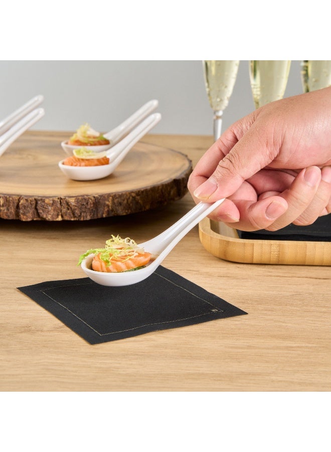 Restaurantware Voga 4.8 x 1.5 x 1.5 Inch Asian Soup Spoons, 10 Premium Wonton Soup Spoons - Sturdy, Pair With Ramen, Rice, Or Dumplings, White Melamine Pho Spoons, For Homes Or Restaurants  - Image 5