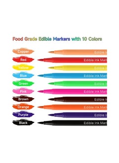 RATSAW 10PCS Double Sided Food Coloring Pens with Thick and Fine Tip Markers Food Coloring Markers Gourmet Writers for Cakes Decorating Desserts Eggs  - Image 2