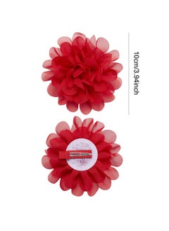 Lawie 20 Pack Silk Large Artificial Chiffon Flower Hair Clips Fabric Floral Brooch Pins Alligator Hairpins Barrettes Wedding Bridal Prom Party Hair Styling Headpieces Accessories For Women Girls Kids  - Image 4
