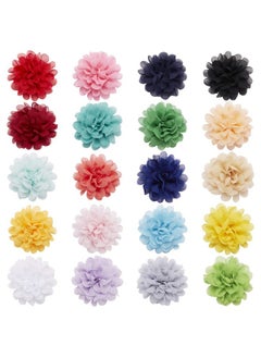 Lawie 20 Pack Silk Large Artificial Chiffon Flower Hair Clips Fabric Floral Brooch Pins Alligator Hairpins Barrettes Wedding Bridal Prom Party Hair Styling Headpieces Accessories For Women Girls Kids  - Image 1