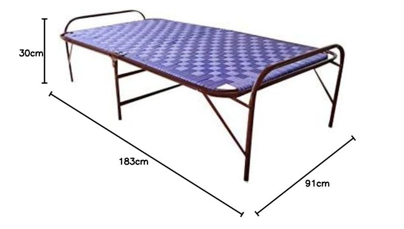 7236 inch Double Pipe Folding Platform Bed Portable Bed for Sleeping Beds for Guest Camp Bed ToolFree Assembled UnderBed Storage Random Color - Image 2
