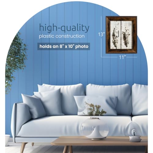 Kiera Grace Sydney Picture Frame, 10" x 12" Large Plastic Picture Frame with Easel for Tabletop Placement and Wall Hanging, Holds an 8" x 10" Photo, Antique Bronze - Image 2