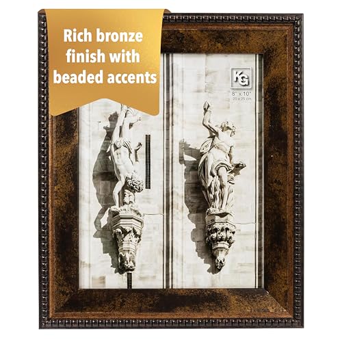 Kiera Grace Sydney Picture Frame, 10" x 12" Large Plastic Picture Frame with Easel for Tabletop Placement and Wall Hanging, Holds an 8" x 10" Photo, Antique Bronze - Image 1