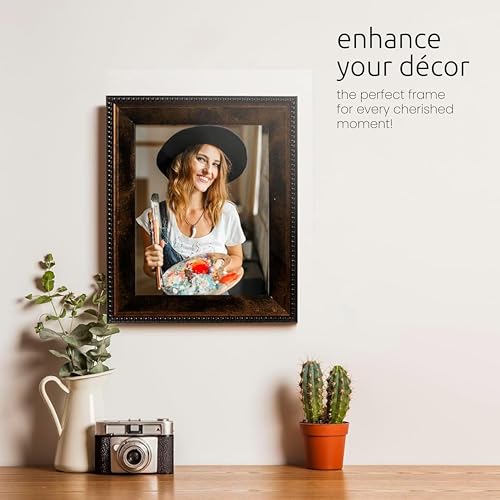 Kiera Grace Sydney Picture Frame, 10" x 12" Large Plastic Picture Frame with Easel for Tabletop Placement and Wall Hanging, Holds an 8" x 10" Photo, Antique Bronze - Image 3
