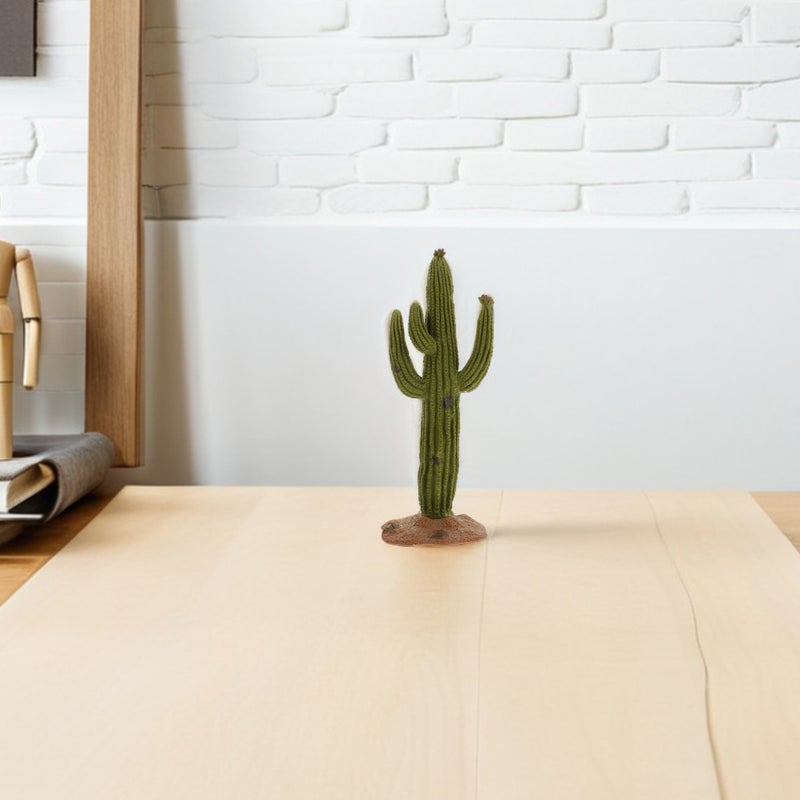2pcs Artificial Cactus: Green Simulated Cacti - Fake Plants Sand Decor - Faux Sculpture Table Ornament Centerpieces For Office Home Hawaii Holiday - Image 4