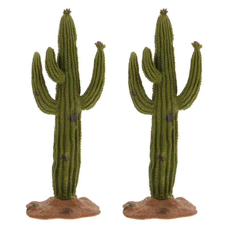 2pcs Artificial Cactus: Green Simulated Cacti - Fake Plants Sand Decor - Faux Sculpture Table Ornament Centerpieces For Office Home Hawaii Holiday - Image 2