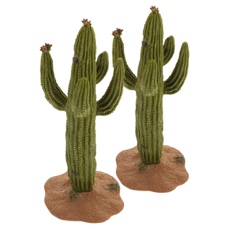 2pcs Artificial Cactus: Green Simulated Cacti - Fake Plants Sand Decor - Faux Sculpture Table Ornament Centerpieces For Office Home Hawaii Holiday - Image 5