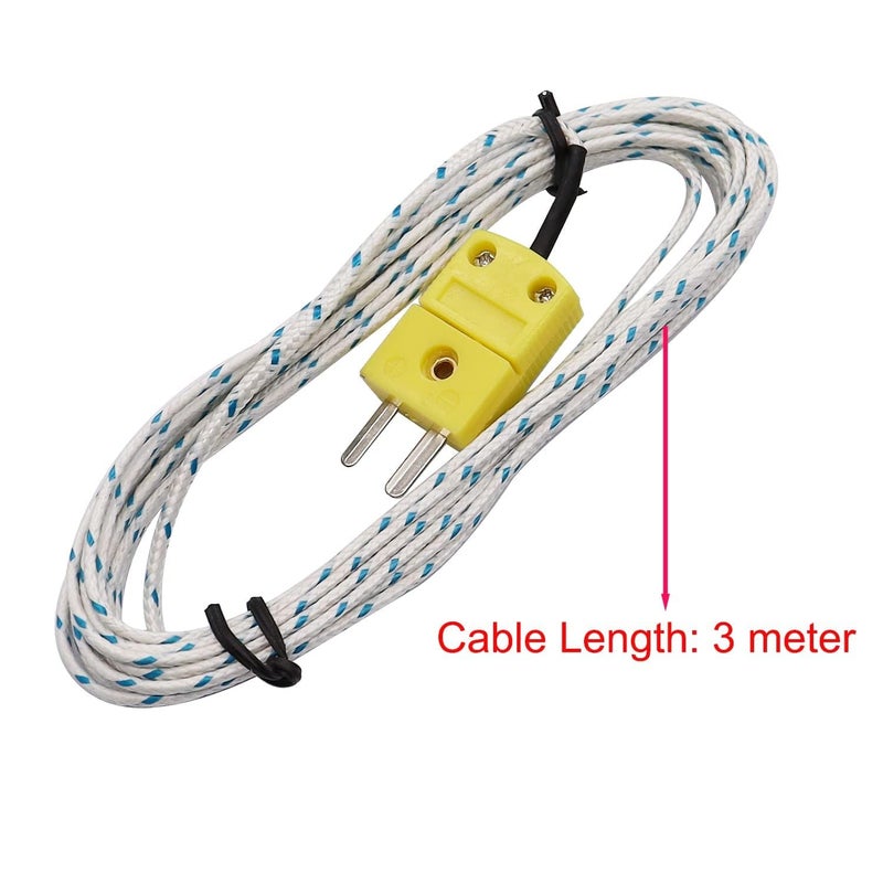 Taiss 5pcs 3M K-Type Connector Thermocouple Temperature Sensor Measure Range -50~350°C - Image 5