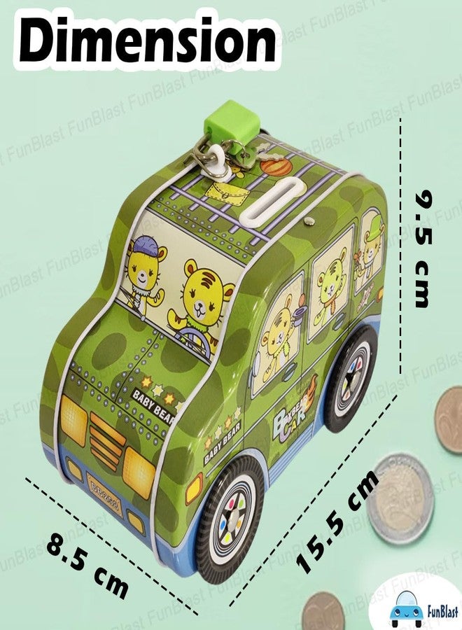 FunBlast Piggy Bank - Car Shaped Coin Box with Moving Wheel for Kid, Piggy Bank for Kids, Coin Box for Kid, Money Bank for Kids (Bear) - Image 3
