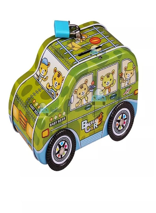 FunBlast Piggy Bank - Car Shaped Coin Box with Moving Wheel for Kid, Piggy Bank for Kids, Coin Box for Kid, Money Bank for Kids (Bear) - Image 1