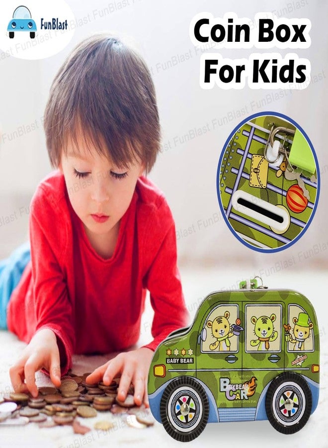 FunBlast Piggy Bank - Car Shaped Coin Box with Moving Wheel for Kid, Piggy Bank for Kids, Coin Box for Kid, Money Bank for Kids (Bear) - Image 5