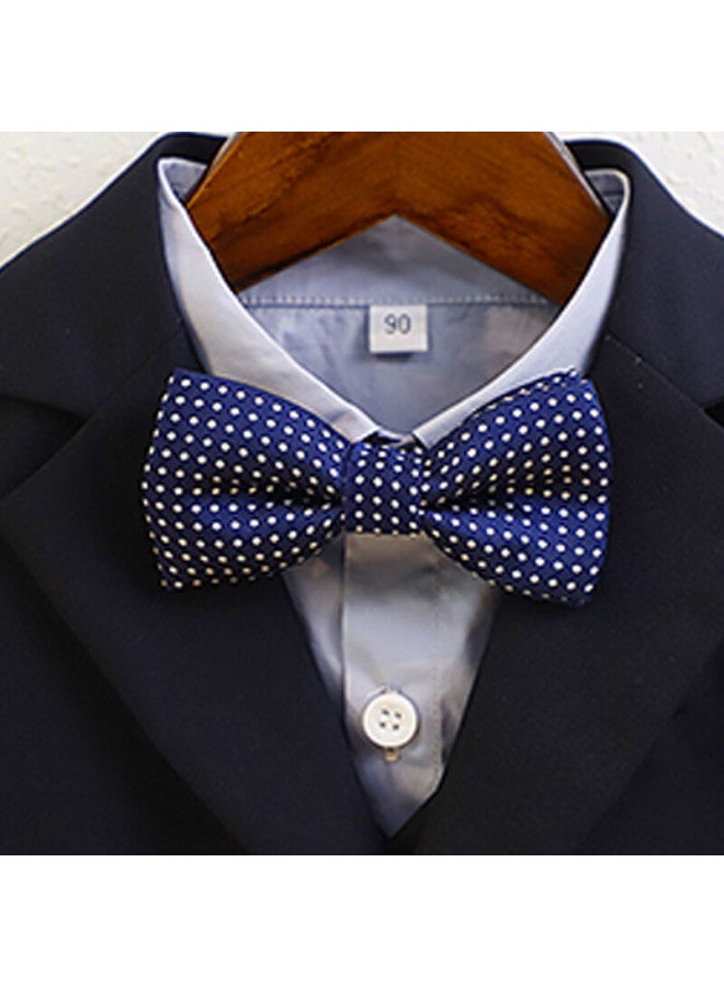 Luobobeibei Boys' Vest Set Casual Suit Flower Boy Formal Wear Performance Outfit Spring And Autumn 2025 Navy Blue Five-piece Set Size 130 - Image 4