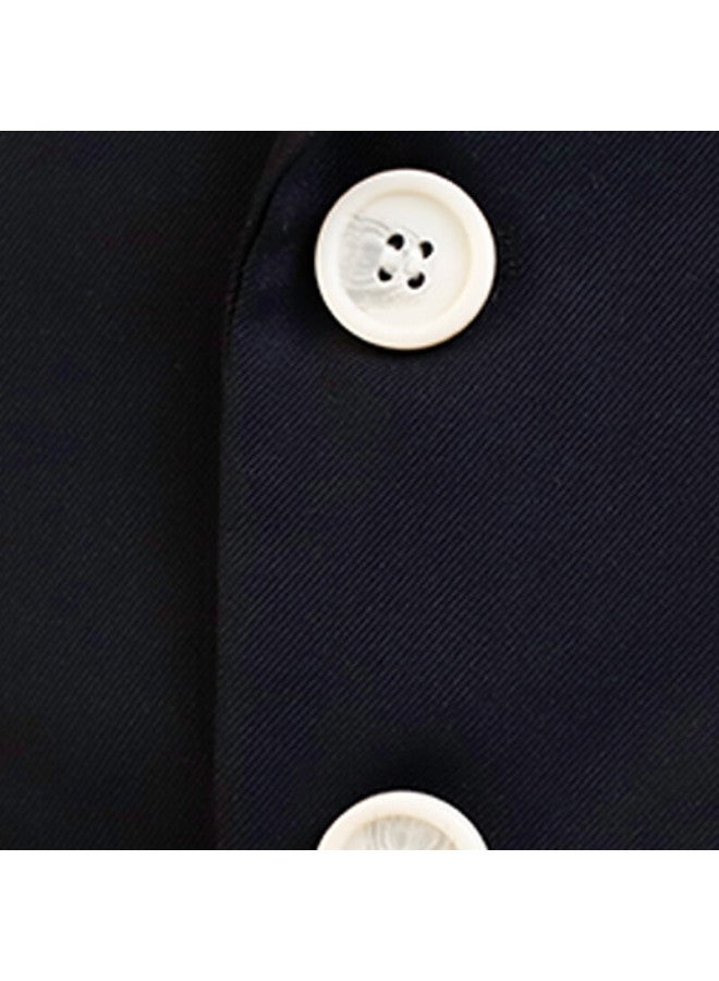 Luobobeibei Boys' Vest Set Casual Suit Flower Boy Formal Wear Performance Outfit Spring And Autumn 2025 Navy Blue Five-piece Set Size 130 - Image 5