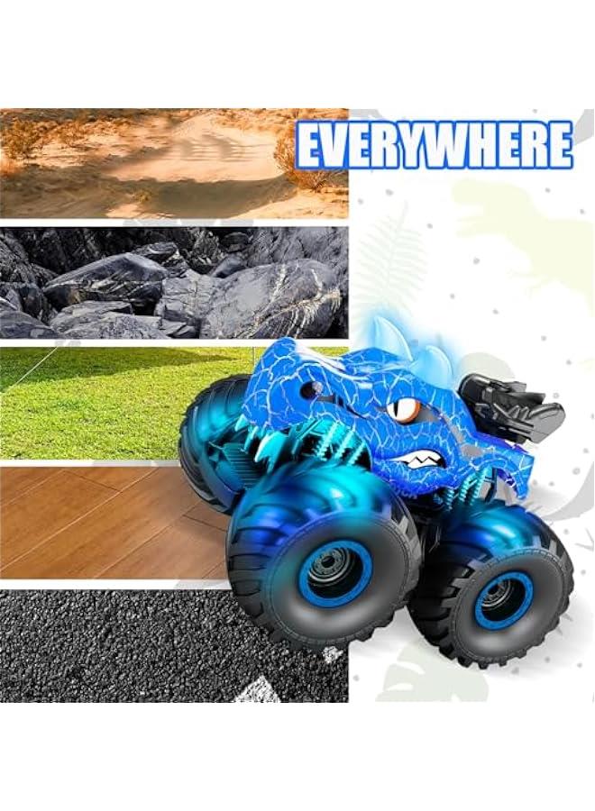 Dinosaur Remote Control Car,2.4 GHz RC 4WD Monster Trucks for Boys Girls with Light,Sound&Spray,2 Batteries,Dinosaur Toys for Kids 3-5-7, Stocking Stuffers Gifts for Boys Girls - Image 3