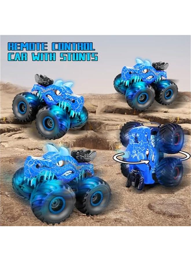 Dinosaur Remote Control Car,2.4 GHz RC 4WD Monster Trucks for Boys Girls with Light,Sound&Spray,2 Batteries,Dinosaur Toys for Kids 3-5-7, Stocking Stuffers Gifts for Boys Girls - Image 4
