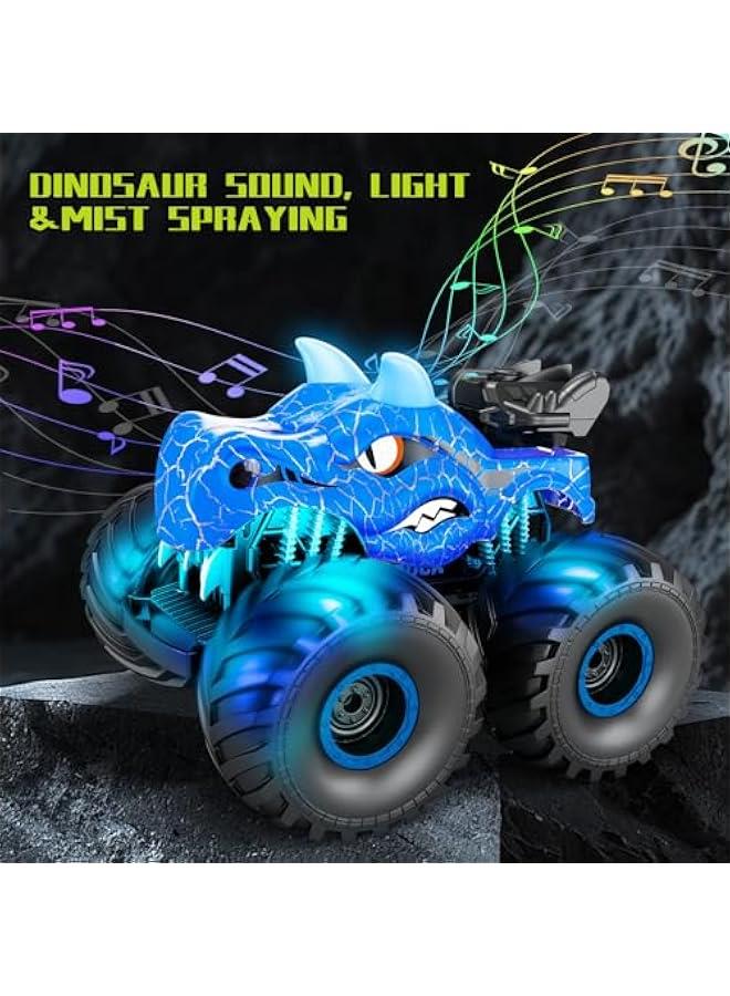 Dinosaur Remote Control Car,2.4 GHz RC 4WD Monster Trucks for Boys Girls with Light,Sound&Spray,2 Batteries,Dinosaur Toys for Kids 3-5-7, Stocking Stuffers Gifts for Boys Girls - Image 2